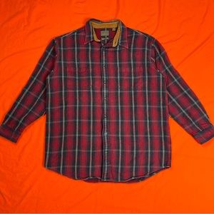 St. John Bay Brawny flannel button up LS shirt